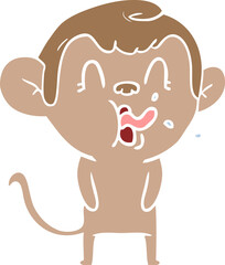 crazy flat color style cartoon monkey