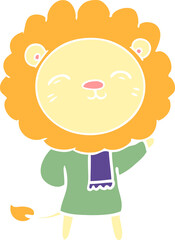 flat color style cartoon lion