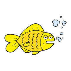 comic book style cartoon funny fish
