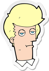 sticker of a cartoon bored man