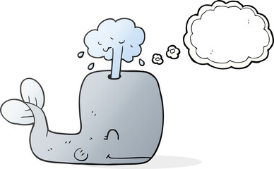 thought bubble cartoon whale spouting water