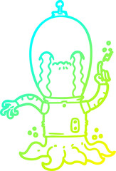 cold gradient line drawing cartoon alien