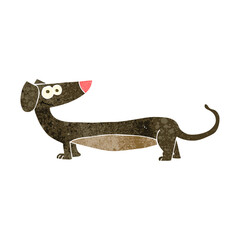 Fototapeta premium retro cartoon dachshund
