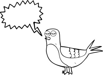 speech bubble cartoon pigeon