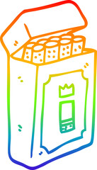 rainbow gradient line drawing cartoon pack of cigarettes