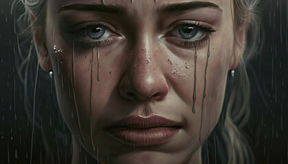 woman in anime style, leather clothes, pretty face, long hair