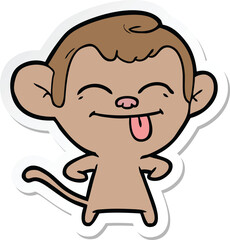 sticker of a funny cartoon monkey