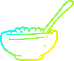 cold gradient line drawing bowl of rice