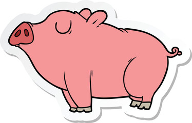 sticker of a cartoon pig