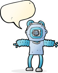 cartoon deep sea diver with speech bubble