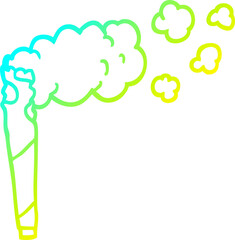 cold gradient line drawing cartoon cannabis cigarette