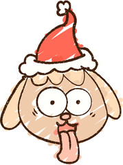 Christmas Dog Chalk Drawing