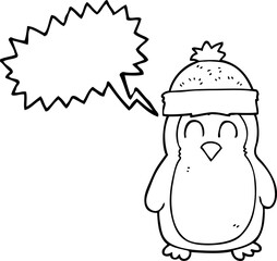 speech bubble cartoon penguin