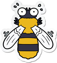 sticker of a cartoon bee