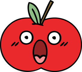 Obraz premium cute cartoon red apple