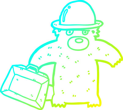 recommend clip art: cold gradient line drawing cartoon business bear