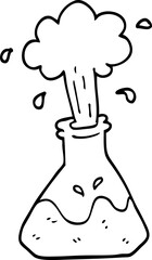 line drawing cartoon exploding chemical set