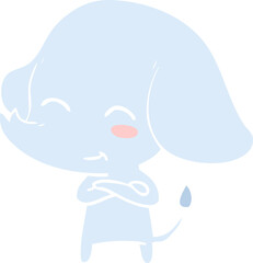 cute flat color style cartoon elephant
