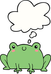 cartoon frog and thought bubble