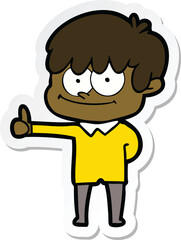 sticker of a happy cartoon man