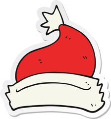 sticker of a cartoon christmas hat