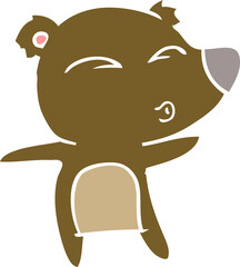 flat color style cartoon whistling bear