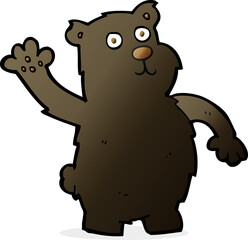 cartoon waving black bear