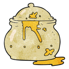 textured cartoon messy mustard pot