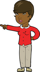 cartoon woman pointing finger of blame