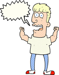 comic book speech bubble cartoon stressed man