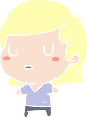flat color style cartoon woman