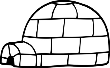 line drawing cartoon igloo