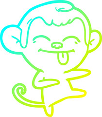 cold gradient line drawing funny cartoon monkey pointing