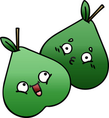 gradient shaded cartoon pears