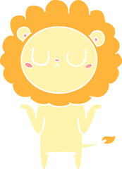 flat color style cartoon lion