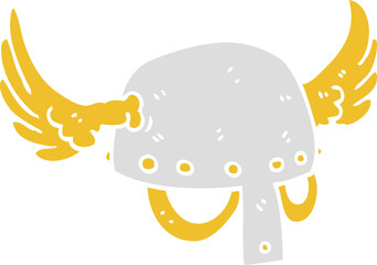 flat color illustration of a cartoon winged helmet