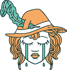 crying human bard illustration