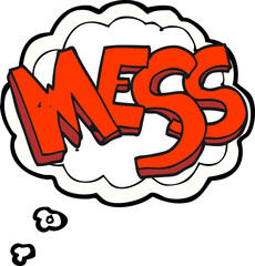 thought bubble cartoon mess