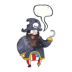 speech bubble textured cartoon pirate captain