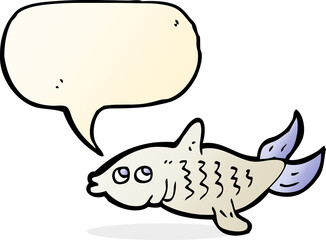 cartoon fish with speech bubble