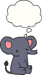 cartoon elephant and thought bubble