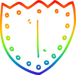 rainbow gradient line drawing cartoon shield