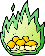 cartoon doodle spooky burning halloween coals