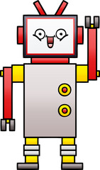 gradient shaded cartoon happy robot