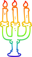 rainbow gradient line drawing cartoon candlestick holder