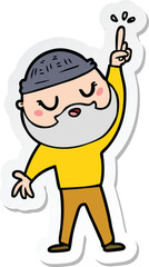 sticker of a cartoon man with beard