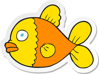 sticker of a cartoon fish