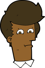 cartoon man narrowing eyes