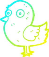 Fototapeta premium cold gradient line drawing cartoon bird