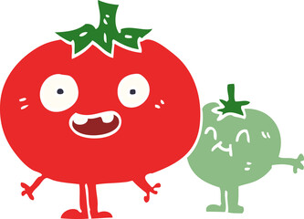 cartoon doodle happy tomatoes